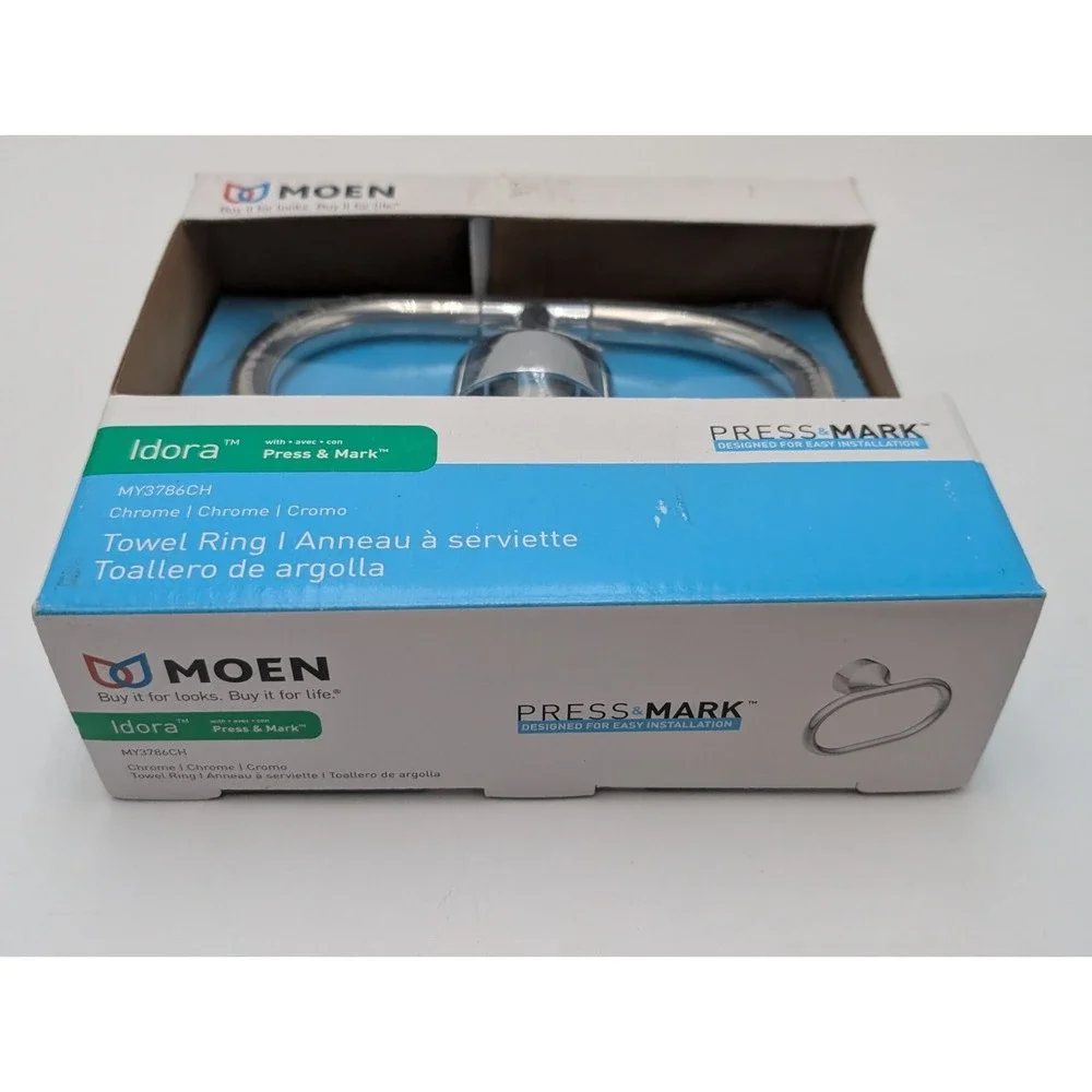 Moen Idora Chrome Moen My3786ch Idora Single Post Bathroom Hand Towel Ring